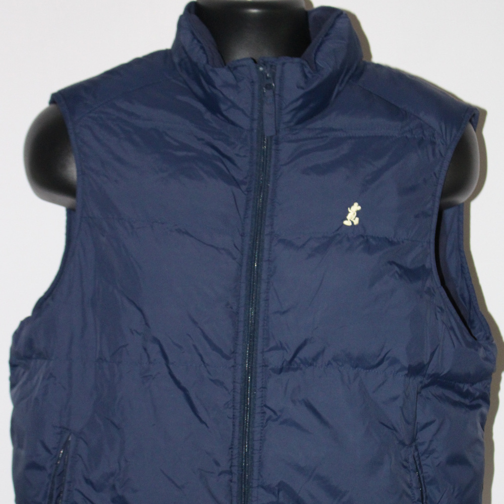 Disney Mickey Mouse Puffer Vest Med Embroidered